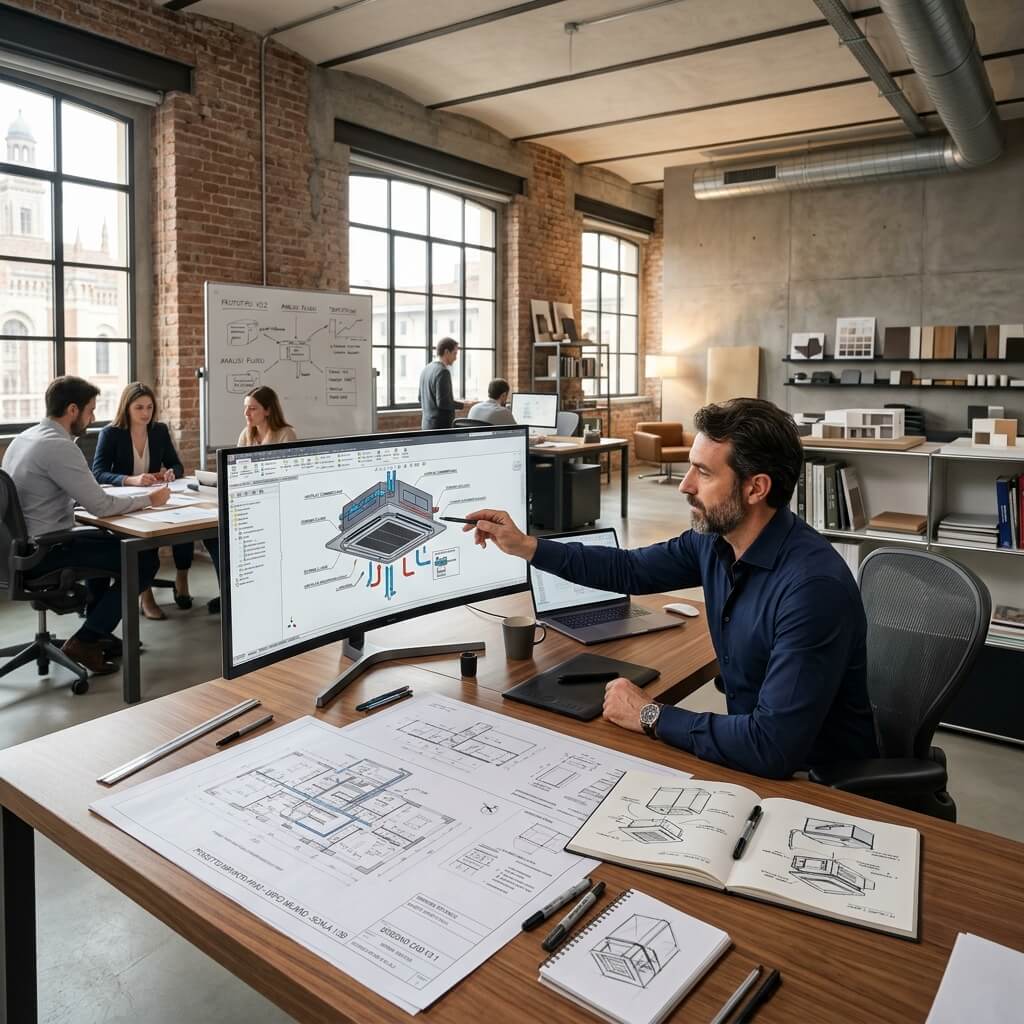 iClima Air engineering and Italian design office workspace